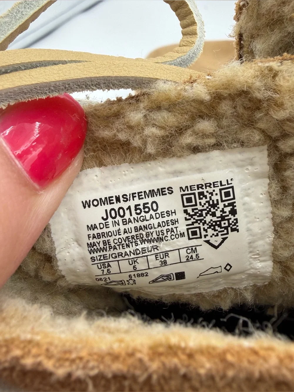 Merrell Juno Bluff Polar Ankle Snow Boots Womens Size 7.5 Beige Suede Waterproof